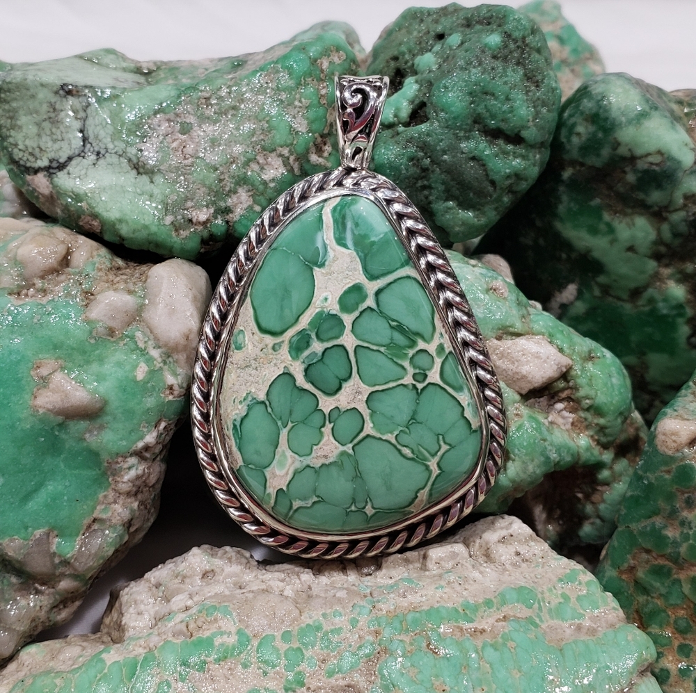 Handmade Lucin Variscite Pendant